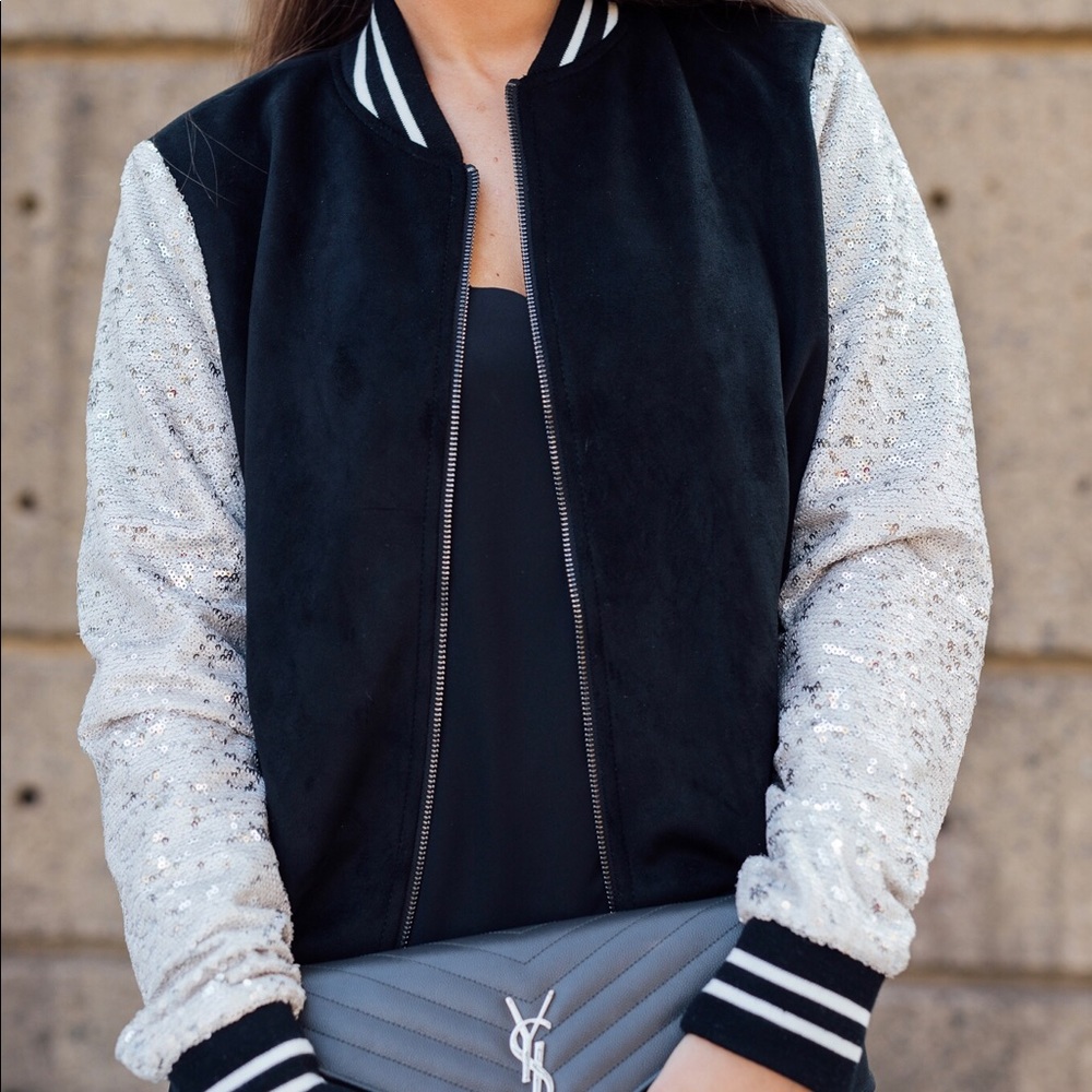 Sequin Bomber Jacket